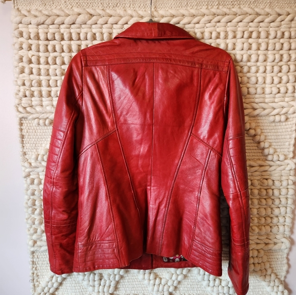 Danier Red Leather Moto Jacket - Picture 7 of 7